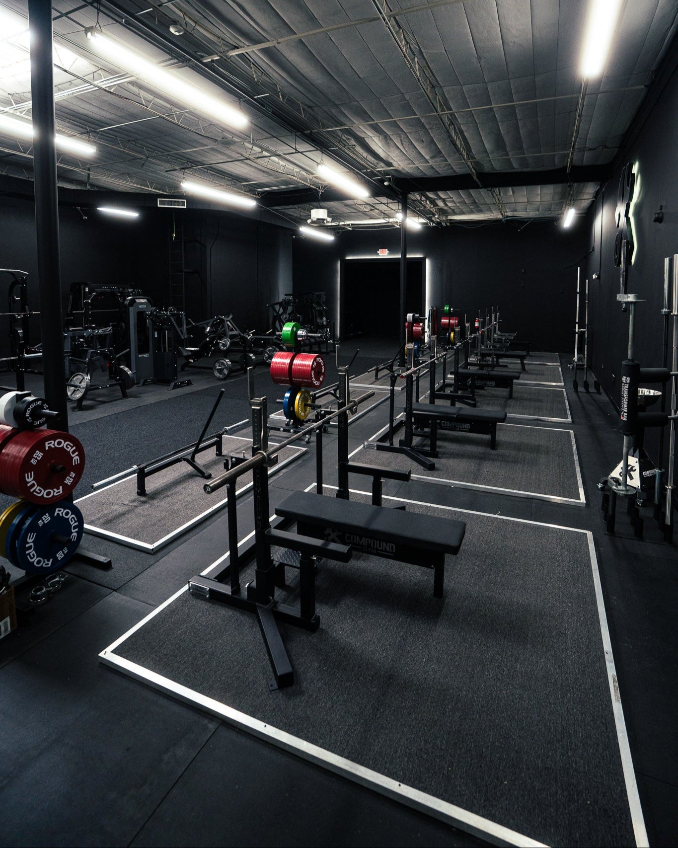 photo of lifting platforms for deadlift and bench press